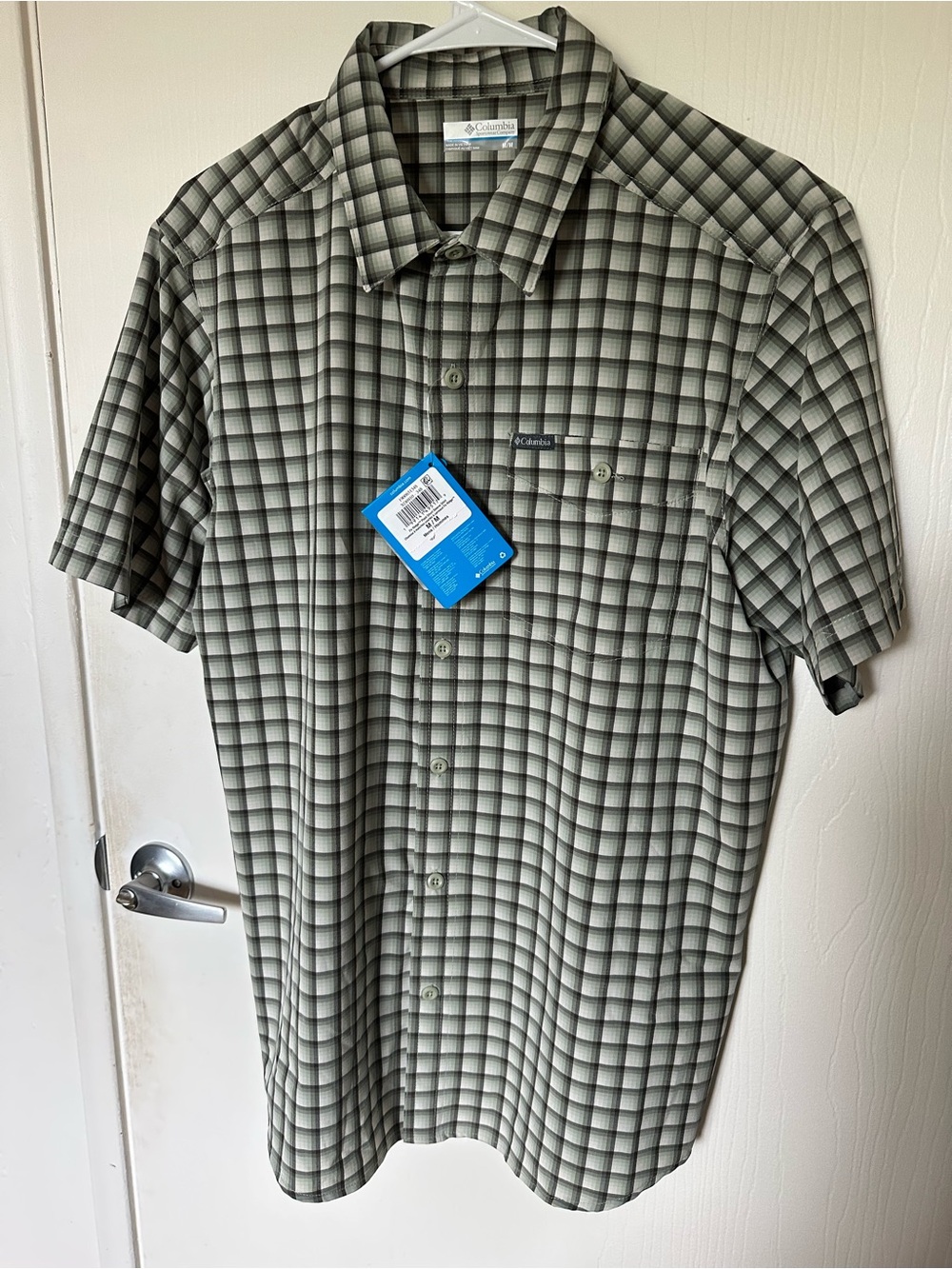 Columbia Fitz Ridge Plaid Short Sleeve Shirt - Green Plaid (Medium)